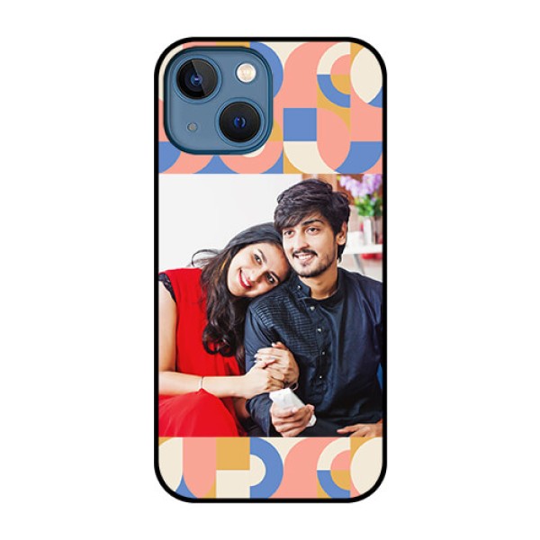 iPhone 13 Mini Photo Printing on Glass Case - Semi-circle Maze Pattern Design iPhone 13 Mini Photo Printing on Glass Case - Semi-circle Maze Pattern Design