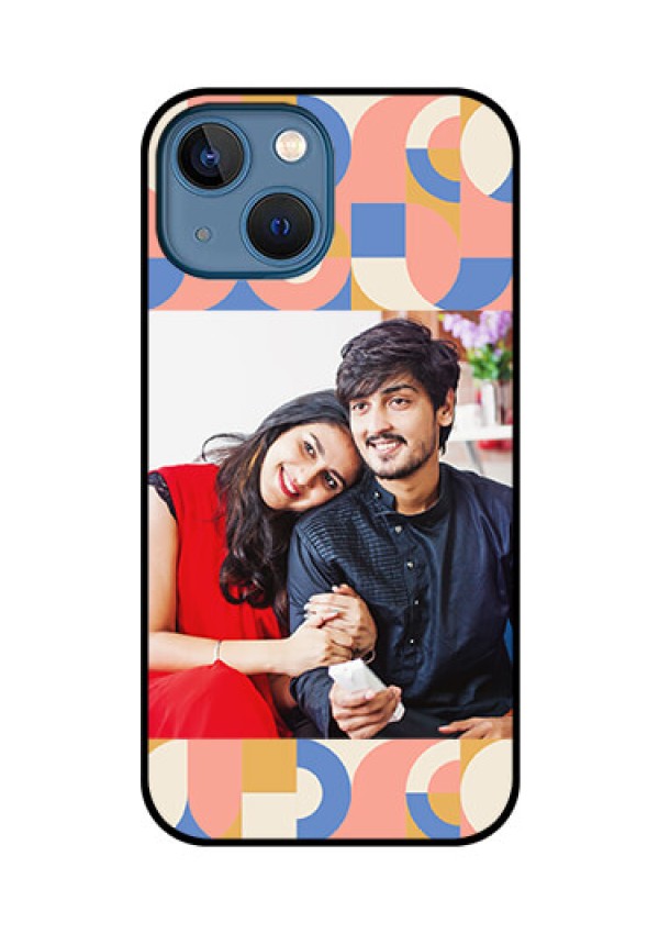 iPhone 13 Mini Photo Printing on Glass Case - Semi-circle Maze Pattern Design