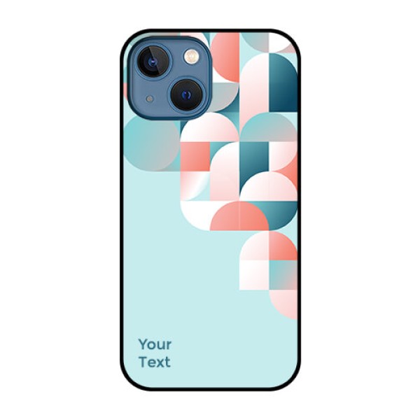 iPhone 13 Mini Custom Glass Phone Case - Stylish Semi-circle Pattern Design iPhone 13 Mini Custom Glass Phone Case - Stylish Semi-circle Pattern Design