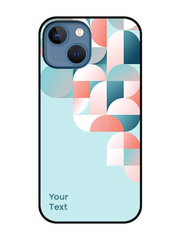 Custom iPhone 13 Mini Custom Glass Phone Case - Stylish Semi-circle Pattern Design