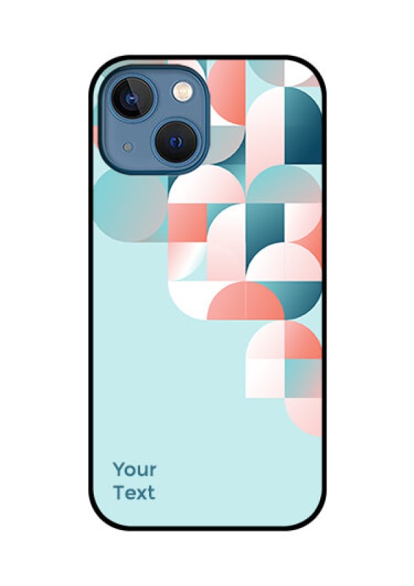 iPhone 13 Mini Custom Glass Phone Case - Stylish Semi-circle Pattern Design