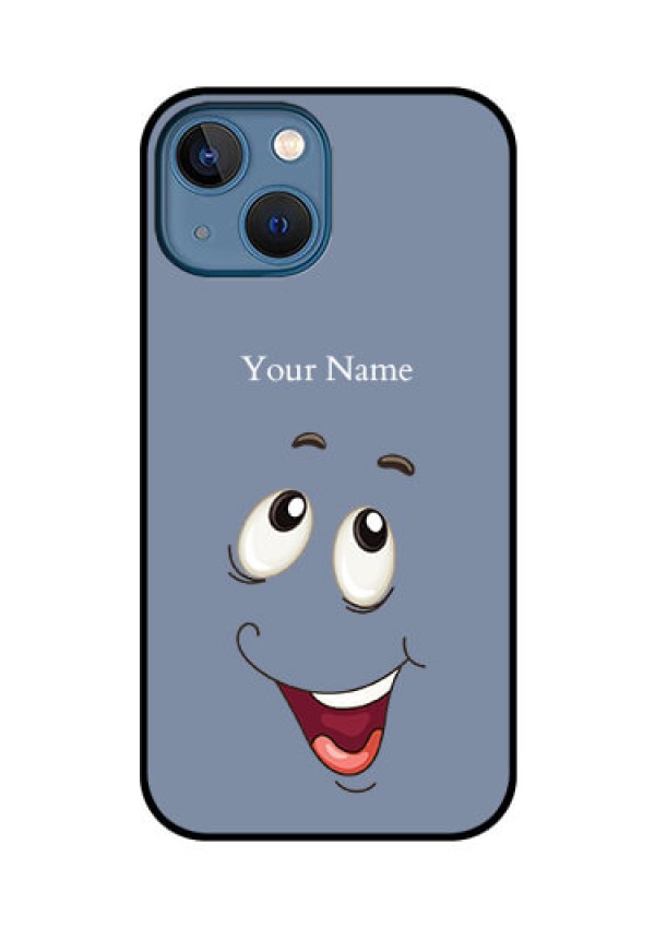 iPhone 13 Mini Photo Printing on Glass Case - Laughing Cartoon Face Design