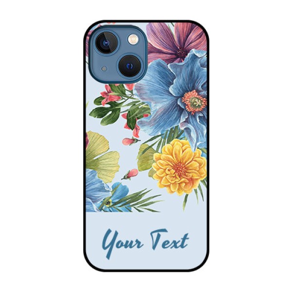 iPhone 13 Mini Custom Glass Mobile Case - Stunning Watercolored Flowers Painting Design iPhone 13 Mini Custom Glass Mobile Case - Stunning Watercolored Flowers Painting Design