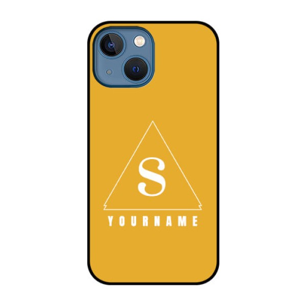 iPhone 13 Mini Personalized Glass Phone Case - simple triangle Design