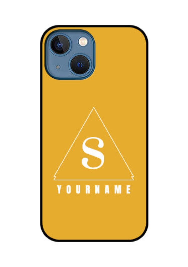 iPhone 13 Mini Personalized Glass Phone Case - simple triangle Design