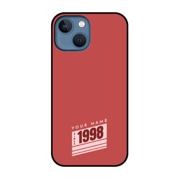 iPhone 13 Mini Custom Glass Phone Case - Red custom year of birth Design