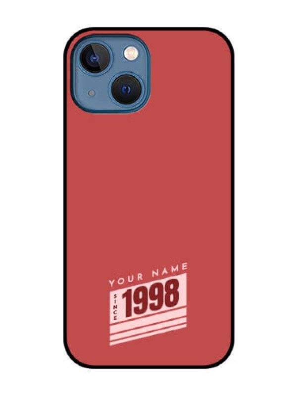 Custom iPhone 13 Mini Custom Glass Phone Case - Red custom year of birth Design