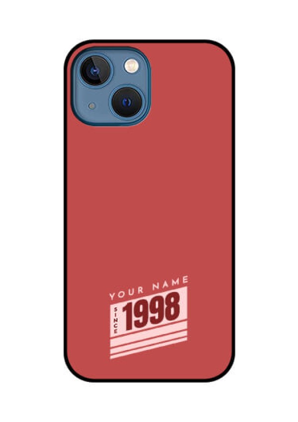 iPhone 13 Mini Custom Glass Phone Case - Red custom year of birth Design
