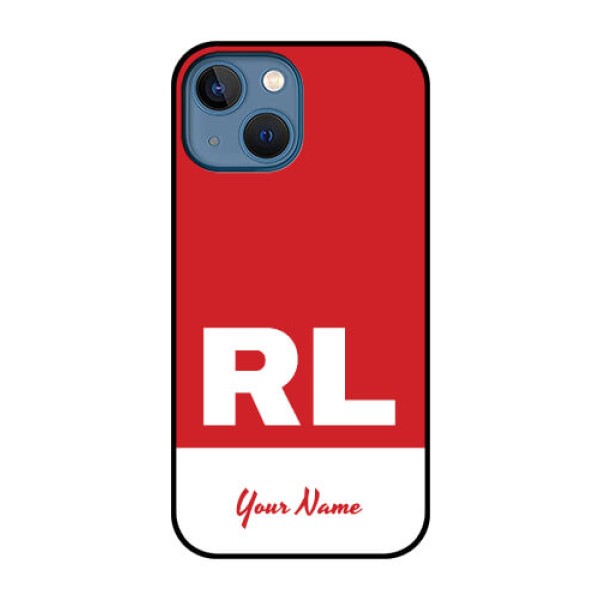iPhone 13 Mini Personalized Glass Phone Case - dual tone custom text Design iPhone 13 Mini Personalized Glass Phone Case - dual tone custom text Design