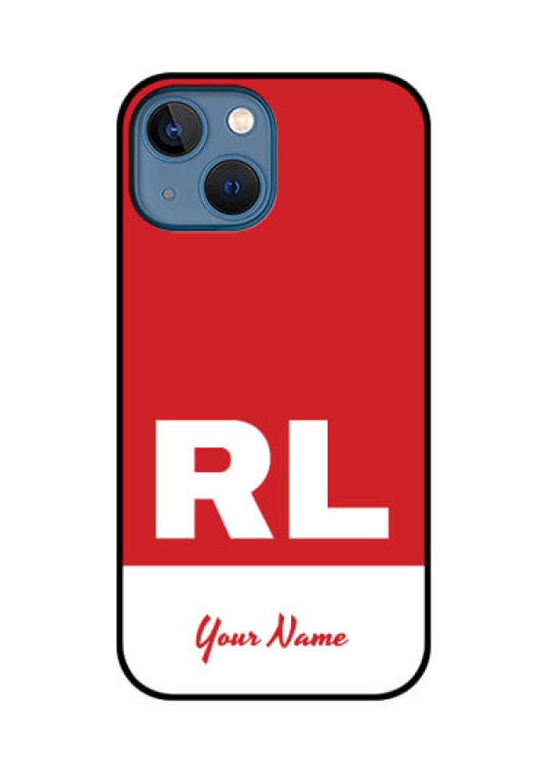iPhone 13 Mini Personalized Glass Phone Case - dual tone custom text Design