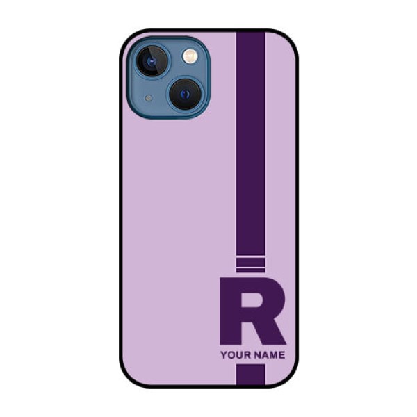 iPhone 13 Mini Photo Printing on Glass Case - Simple dual tone stripe with name Design iPhone 13 Mini Photo Printing on Glass Case - Simple dual tone stripe with name Design