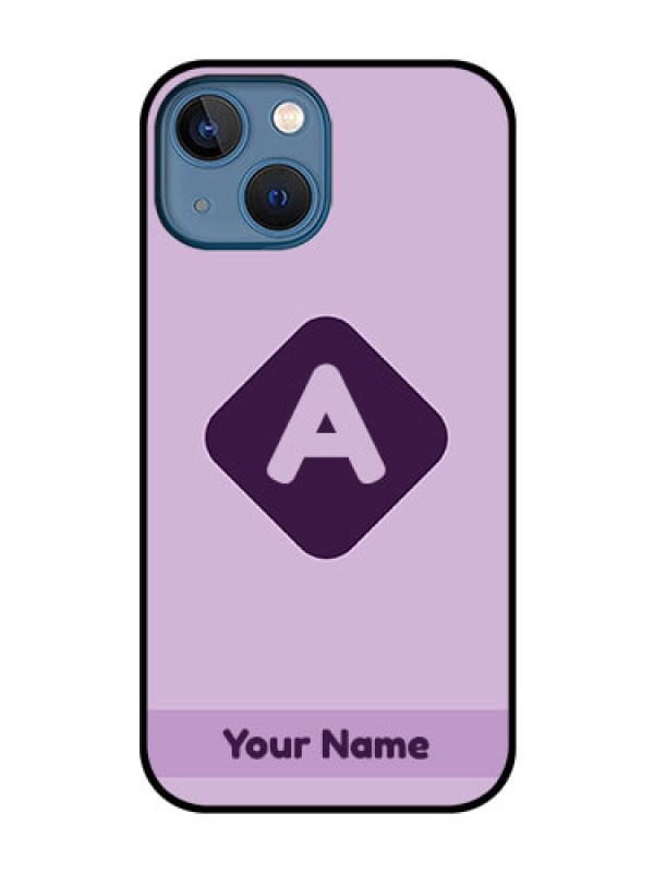 Custom iPhone 13 Mini Custom Glass Mobile Case - Custom Letter in curved badge Design
