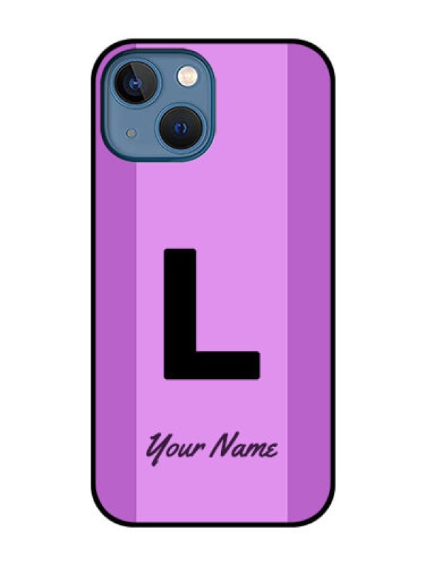 Custom iPhone 13 Mini Custom Glass Phone Case - Tricolor custom text Design