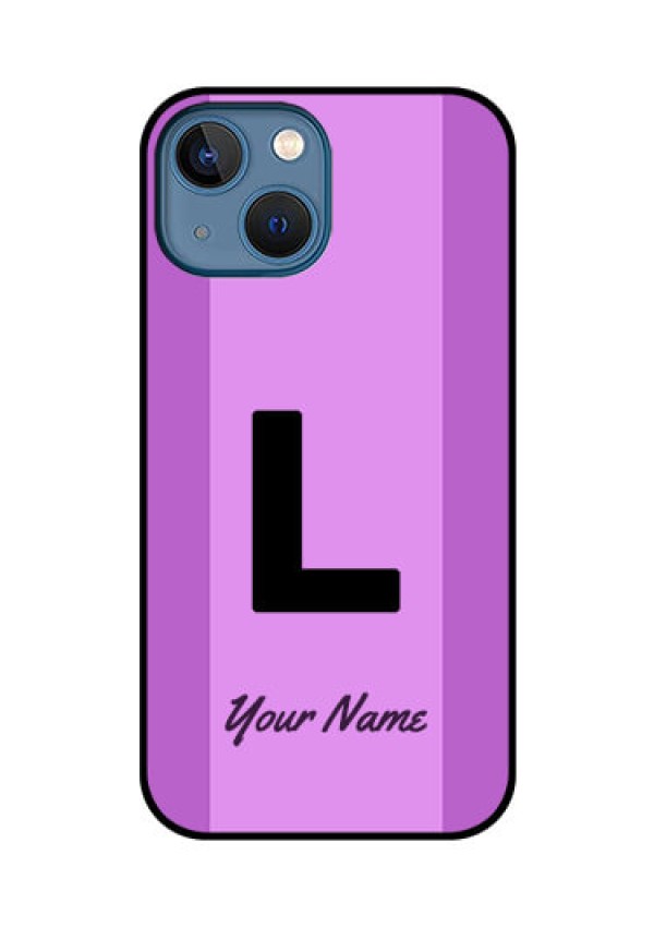 iPhone 13 Mini Custom Glass Phone Case - Tricolor custom text Design