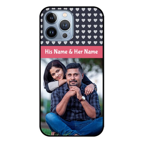 iPhone 13 Pro Max Custom Glass Mobile Case - Love Symbols Design