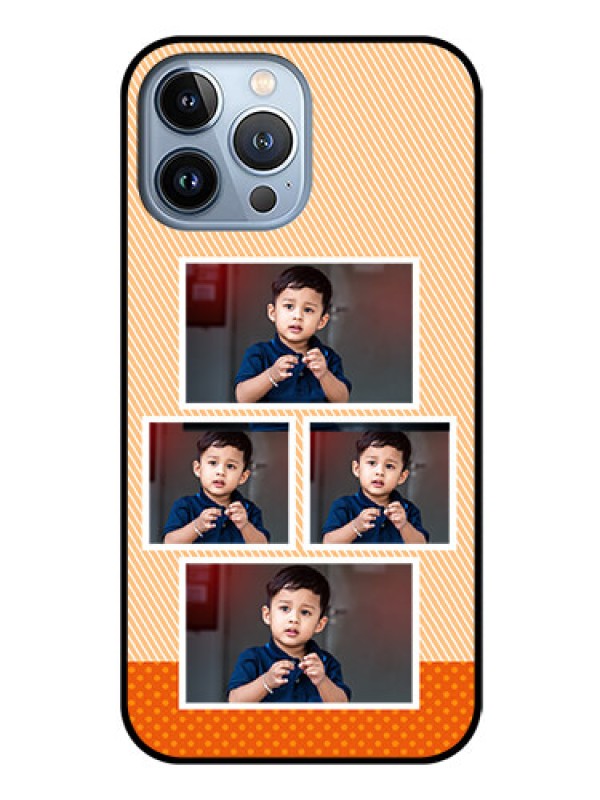 Custom iPhone 13 Pro Max Photo Printing on Glass Case - Bulk Photos Upload Design