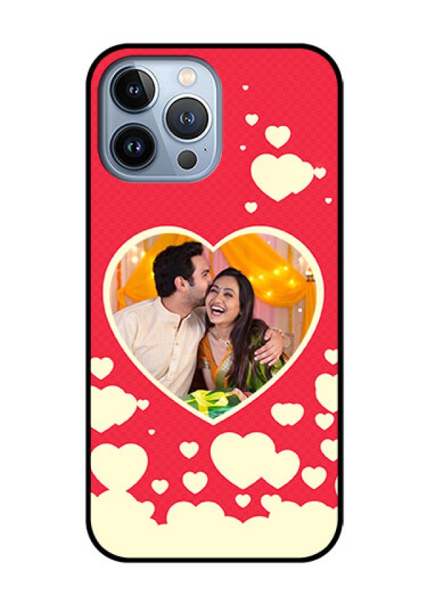 iPhone 13 Pro Max Custom Glass Mobile Case - Love Symbols Phone Cover Design