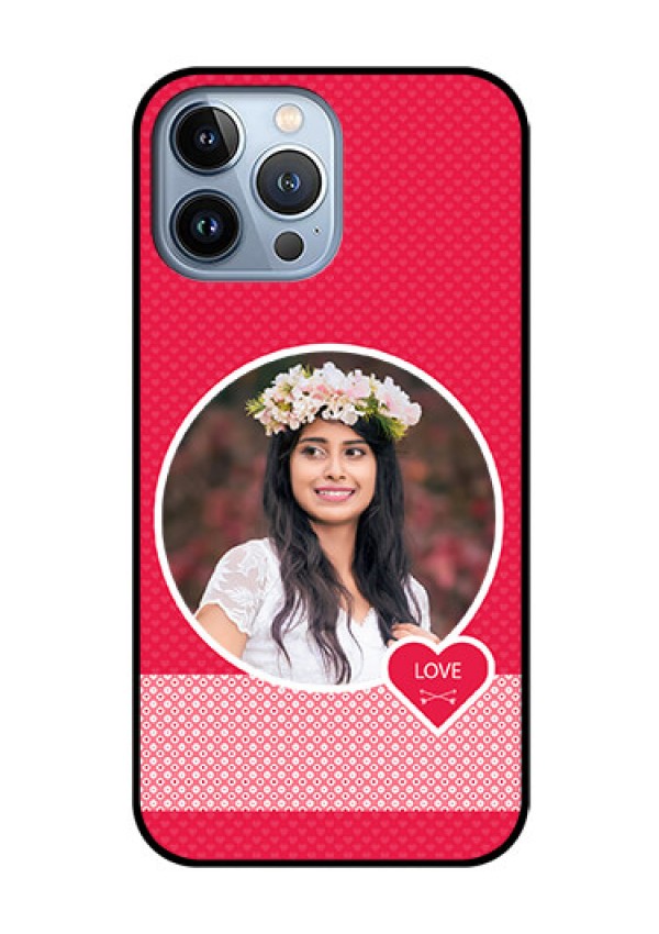 iPhone 13 Pro Max Personalised Glass Phone Case - Pink Pattern Design