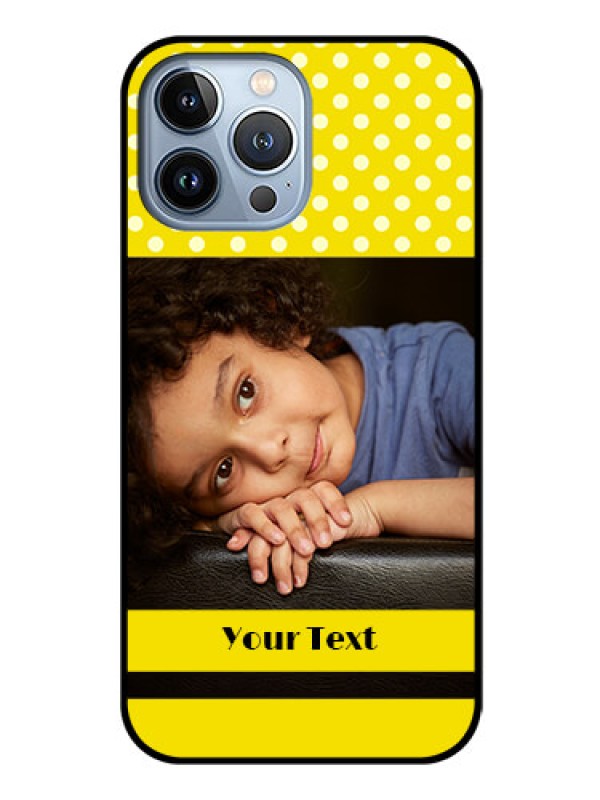 Custom iPhone 13 Pro Max Custom Glass Phone Case - Bright Yellow Case Design