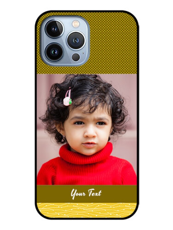 Custom iPhone 13 Pro Max Custom Glass Phone Case - Simple Green Color Design