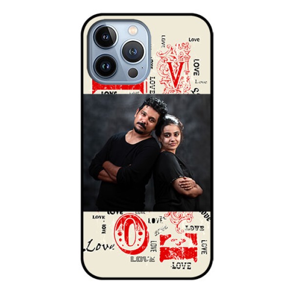 iPhone 13 Pro Max Photo Printing on Glass Case - Trendy Love Design Case