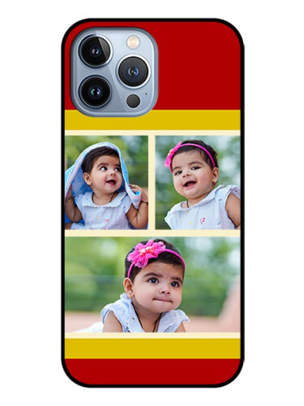 Custom iPhone 13 Pro Max Custom Glass Mobile Case - Multiple Pic Upload Design
