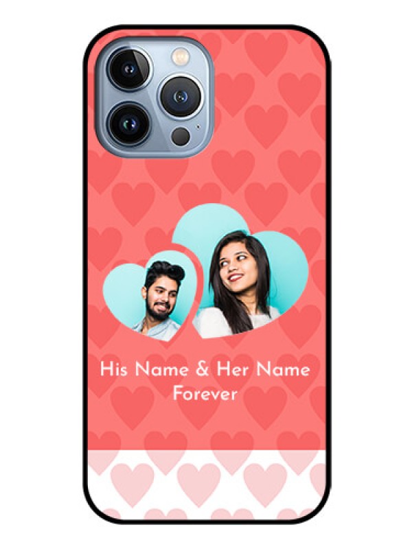 Custom iPhone 13 Pro Max Personalized Glass Phone Case - Couple Pic Upload Design