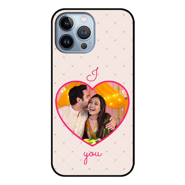 iPhone 13 Pro Max Custom Glass Mobile Case - Heart Shape Design
