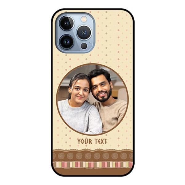 iPhone 13 Pro Max Custom Glass Mobile Case - Brown Dotted Mobile Case Design iPhone 13 Pro Max Custom Glass Mobile Case - Brown Dotted Mobile Case Design