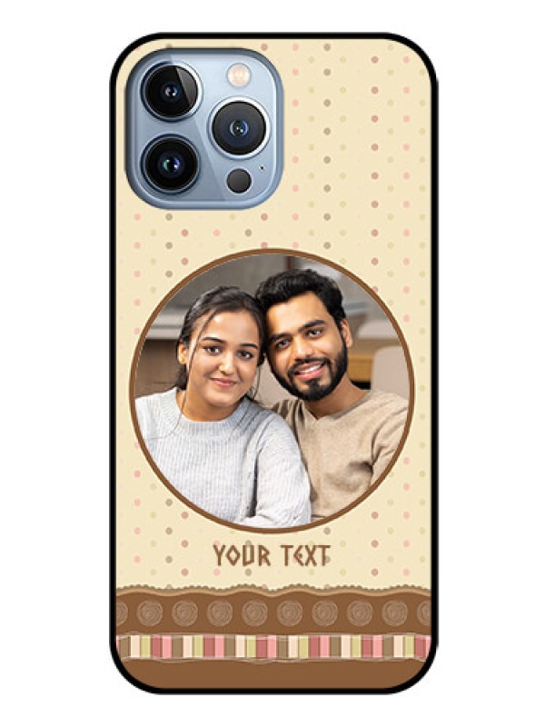 Custom iPhone 13 Pro Max Custom Glass Mobile Case - Brown Dotted Mobile Case Design