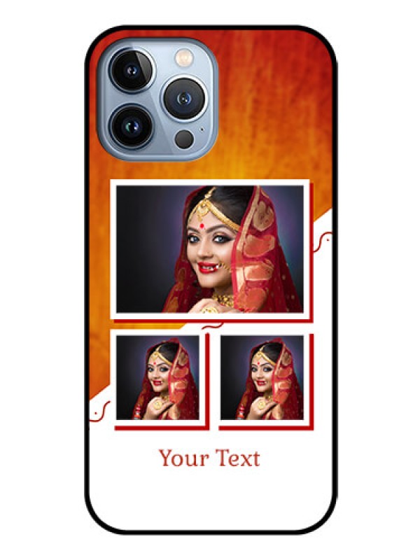 Custom iPhone 13 Pro Max Custom Glass Phone Case - Wedding Memories Design