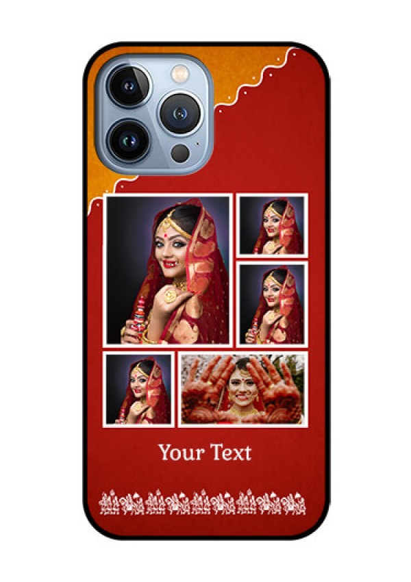 iPhone 13 Pro Max Personalized Glass Phone Case - Wedding Pic Upload Design