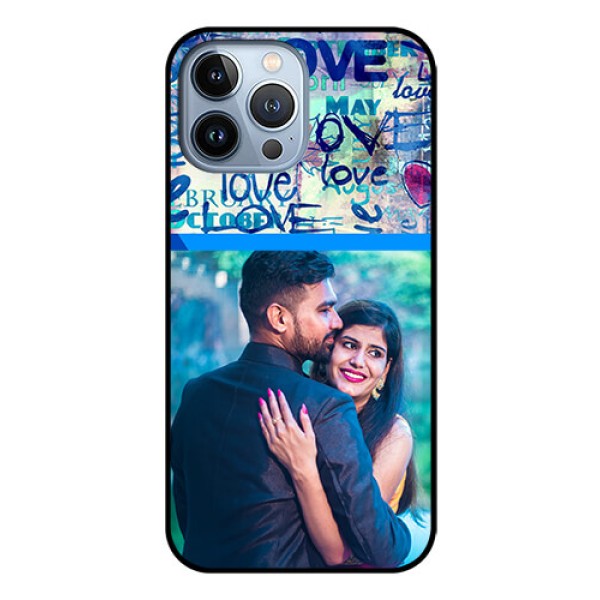 iPhone 13 Pro Max Custom Glass Mobile Case - Colorful Love Design