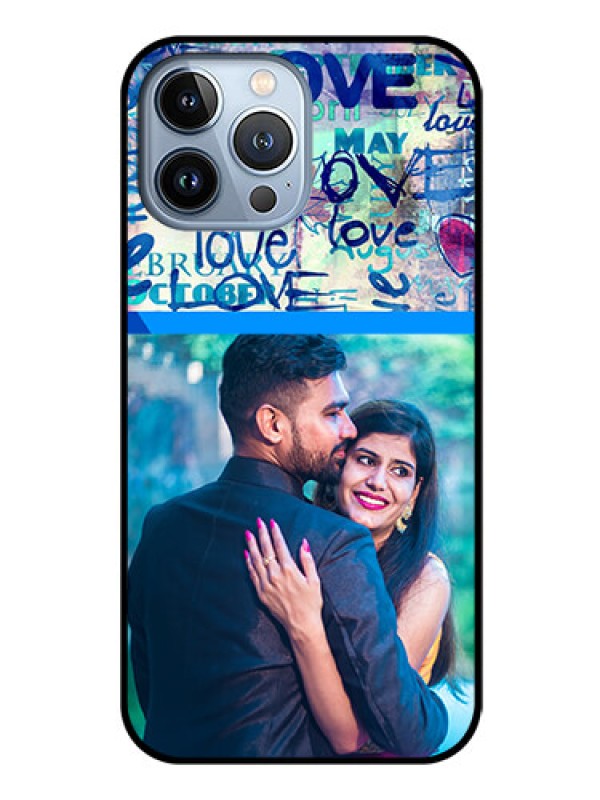 Custom iPhone 13 Pro Max Custom Glass Mobile Case - Colorful Love Design