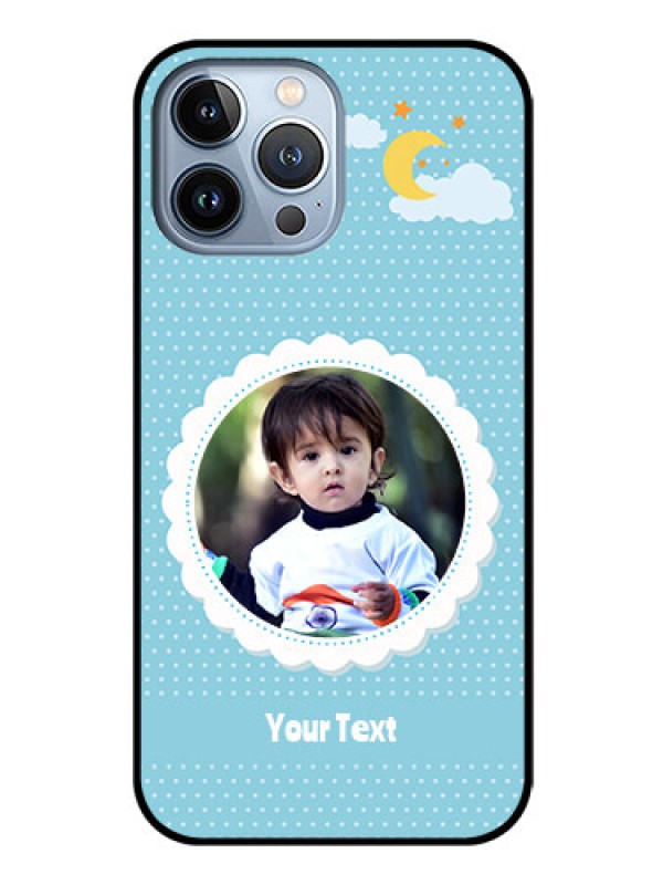 Custom iPhone 13 Pro Max Personalised Glass Phone Case - Violet Pattern Design