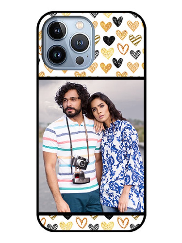 Custom iPhone 13 Pro Max Photo Printing on Glass Case - Love Symbol Design
