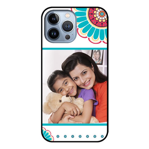 iPhone 13 Pro Max Custom Glass Phone Case - Flower Design