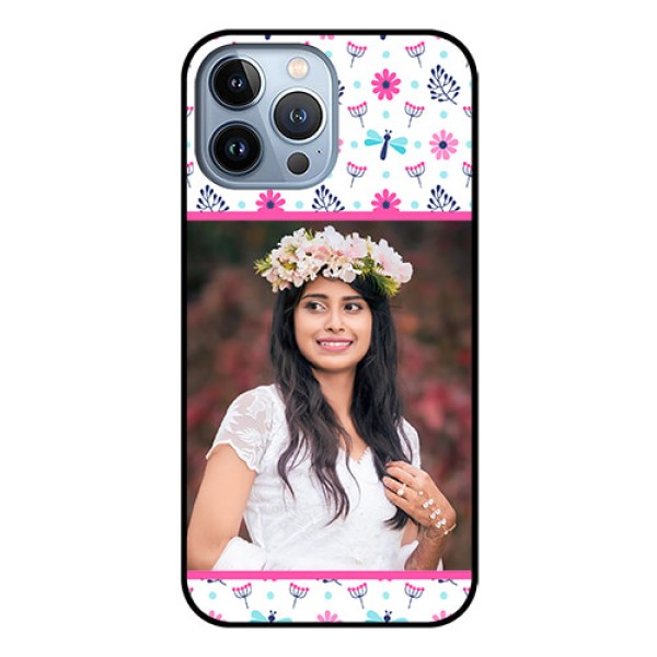 iPhone 13 Pro Max Photo Printing on Glass Case - Colorful Flower Design