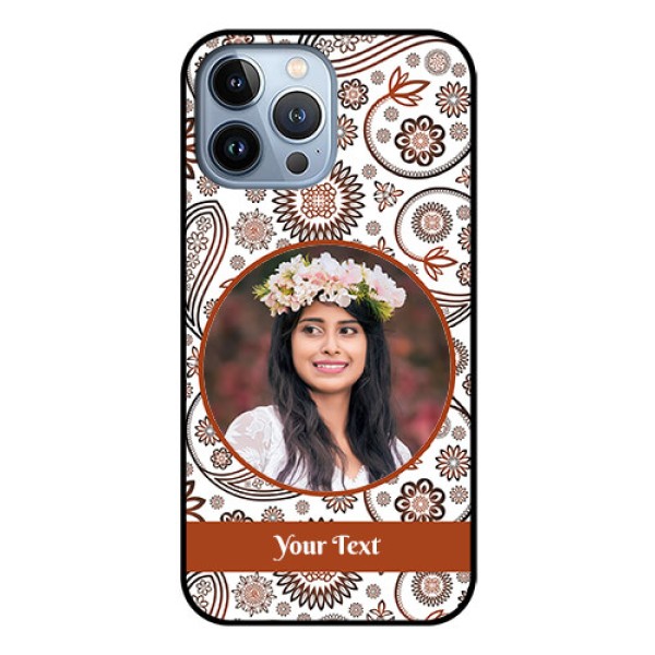 iPhone 13 Pro Max Custom Glass Mobile Case - Abstract Flower Design