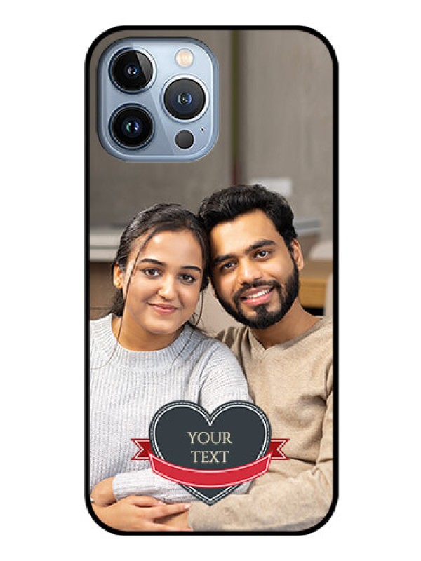 Custom iPhone 13 Pro Max Custom Glass Phone Case - Just Married Couple Design