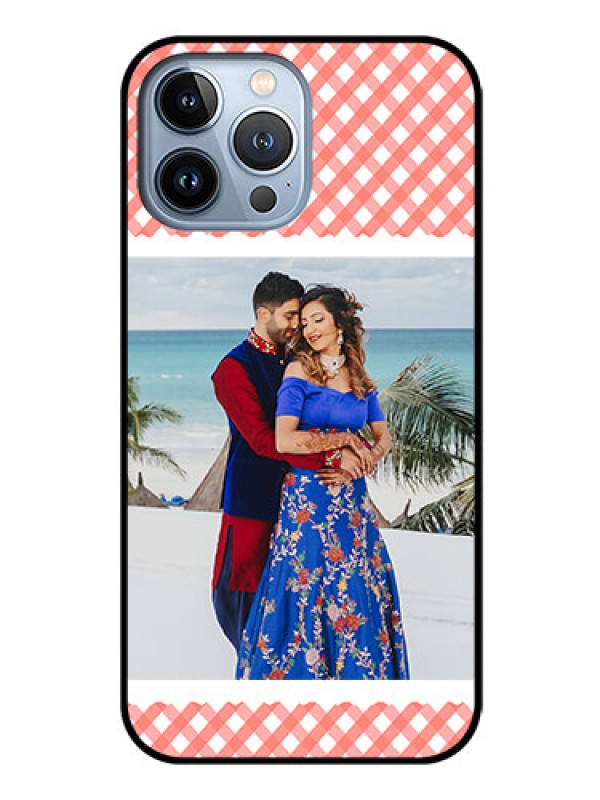 Custom iPhone 13 Pro Max Personalized Glass Phone Case - Pink Pattern Design