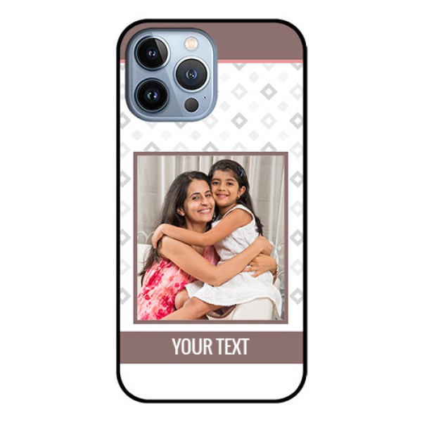 iPhone 13 Pro Max Photo Printing on Glass Case - Simple Diamond Design
