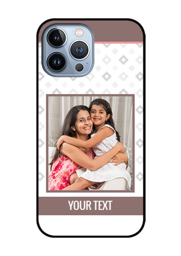 iPhone 13 Pro Max Photo Printing on Glass Case - Simple Diamond Design