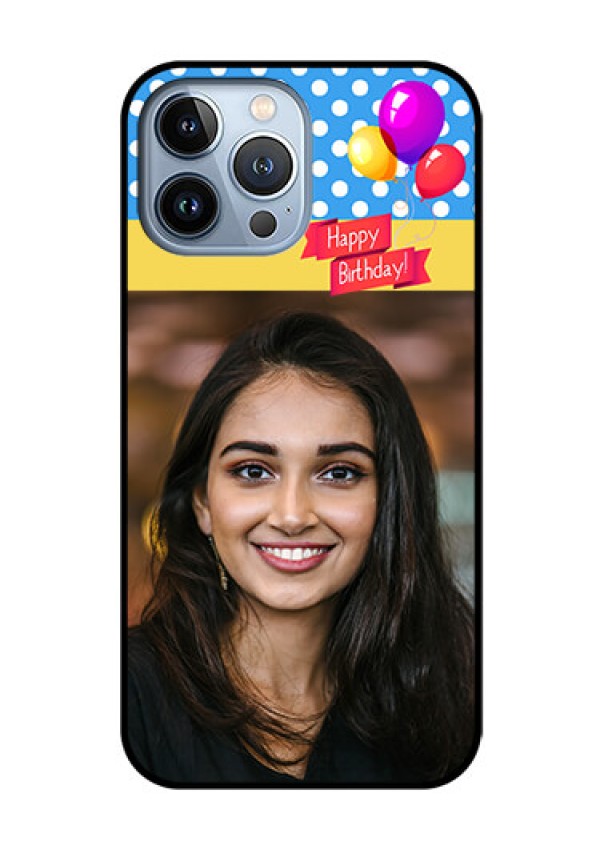 iPhone 13 Pro Max Custom Glass Mobile Case - Happy Birthday Design
