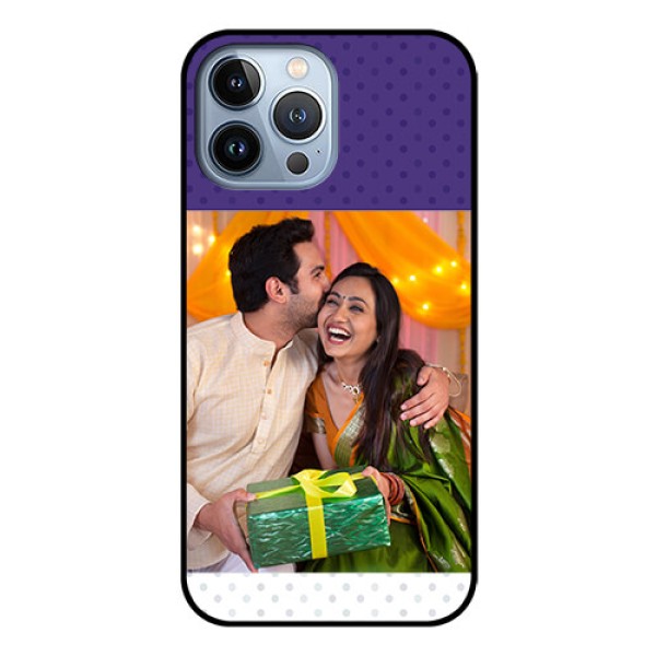 iPhone 13 Pro Max Personalized Glass Phone Case - Violet Pattern Design iPhone 13 Pro Max Personalized Glass Phone Case - Violet Pattern Design