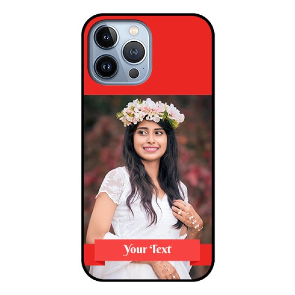 iPhone 13 Pro Max Custom Glass Phone Case - Simple Red Color Design iPhone 13 Pro Max Custom Glass Phone Case - Simple Red Color Design