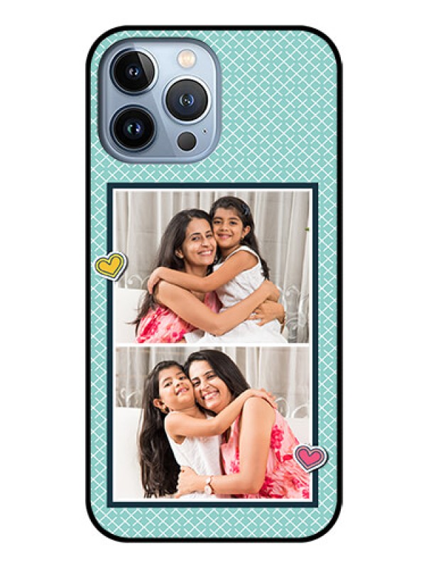 Custom iPhone 13 Pro Max Custom Glass Phone Case - 2 Image Holder with Pattern Design