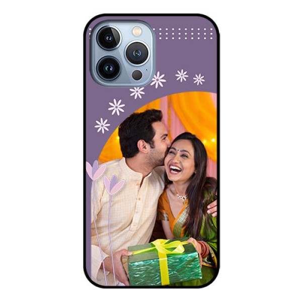 iPhone 13 Pro Max Custom Glass Mobile Case - Lavender flowers design