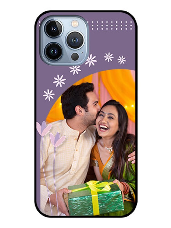 Custom iPhone 13 Pro Max Custom Glass Mobile Case - Lavender flowers design