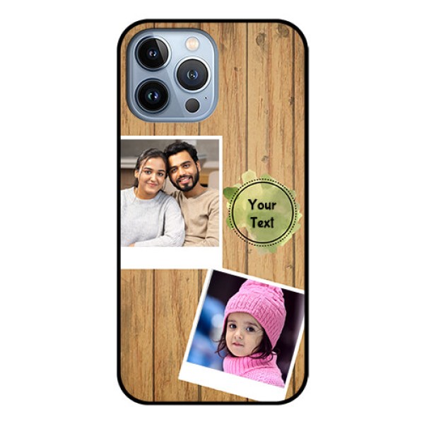 iPhone 13 Pro Max Custom Glass Phone Case - Wooden Texture Design